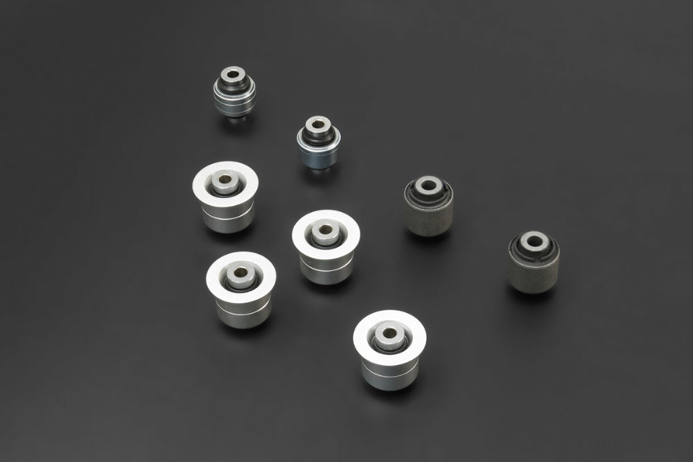 Hardrace Spherical Bearings/Hardened Rubber Rear Upper Arm Bushes, 8pc Set - RX7 FD