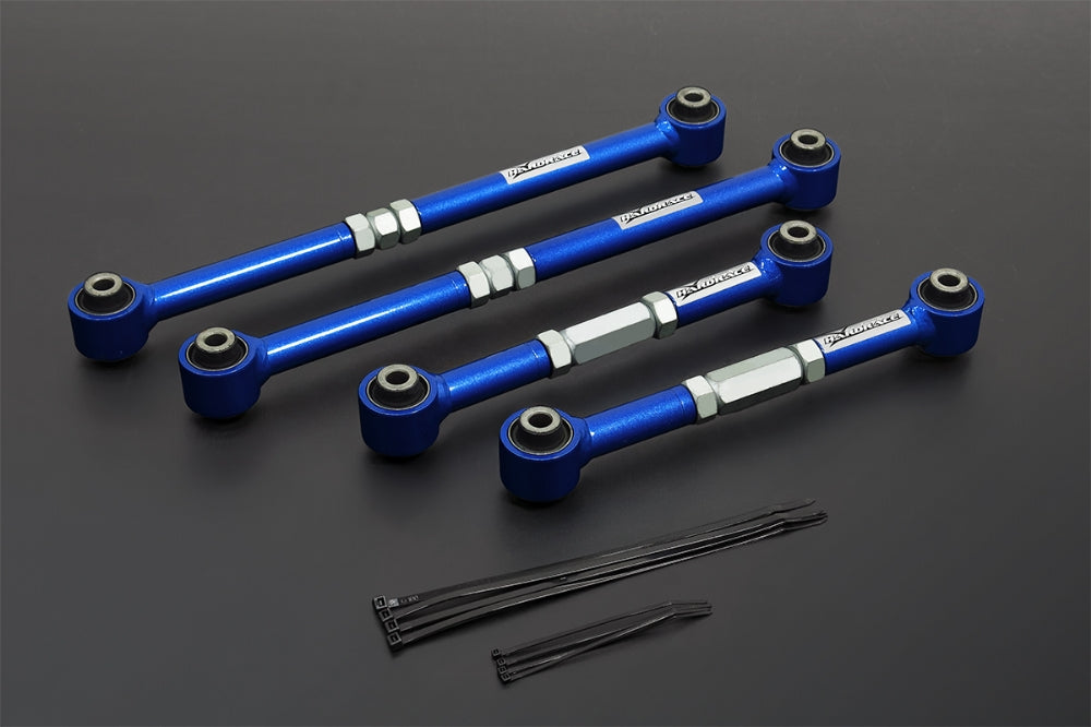 Hardrace Adjustable Rear Lateral Arm, Hardened Rubber Bushes, 4pc Set - March Micra K11