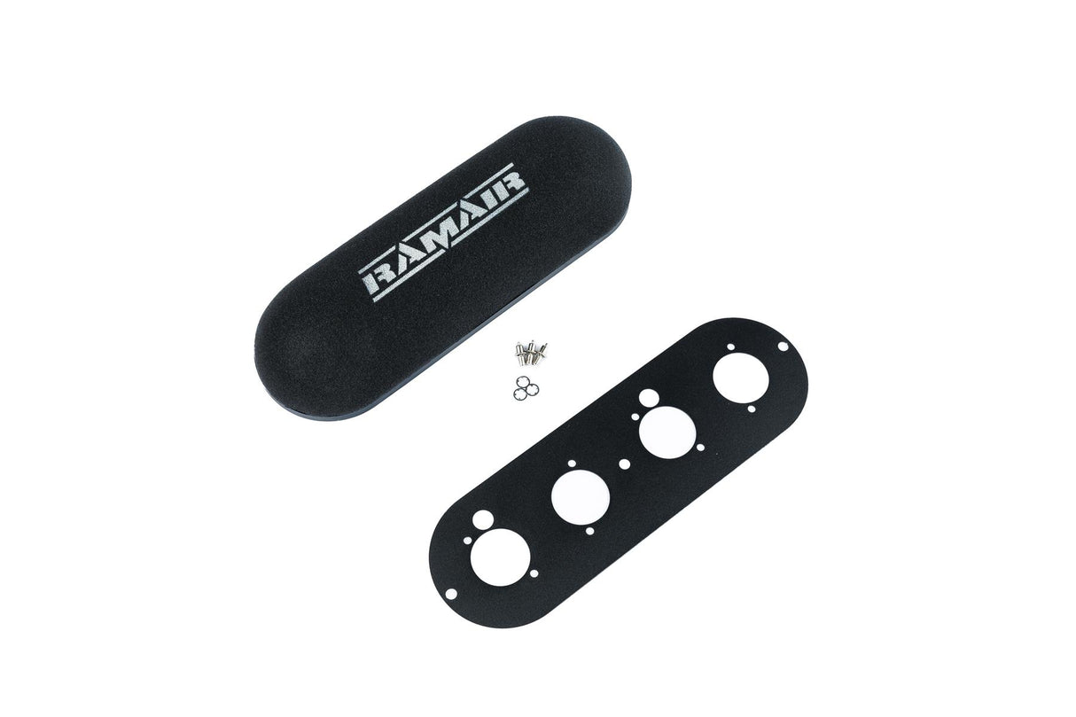 Ramair Twin Domed Carb Air Filter & Baseplate to fit Lotus Twin Cam 1558cc - 90mm Internal Height