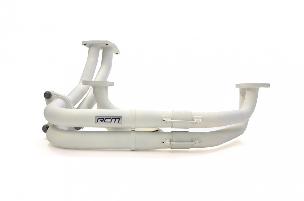 RCM White Ceramic Coated Twin Scroll Stainless Steel Tubular Exhaust Manifold