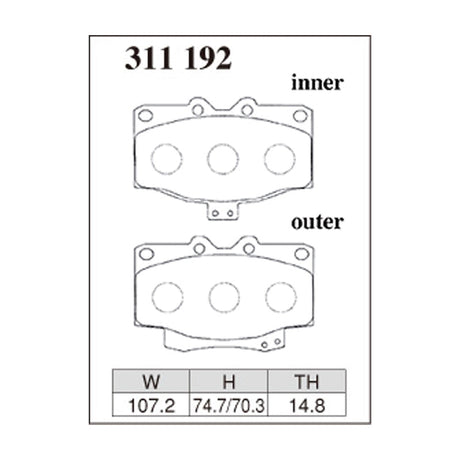 Dixcel Z Type Brake Pads - Front - Z 311 192