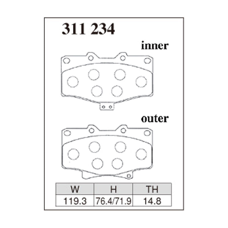 Dixcel Z Type Brake Pads - Front - Z 311 234