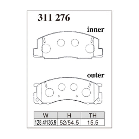 Dixcel Z Type Brake Pads - Front - Estima TCR10W TCR20W