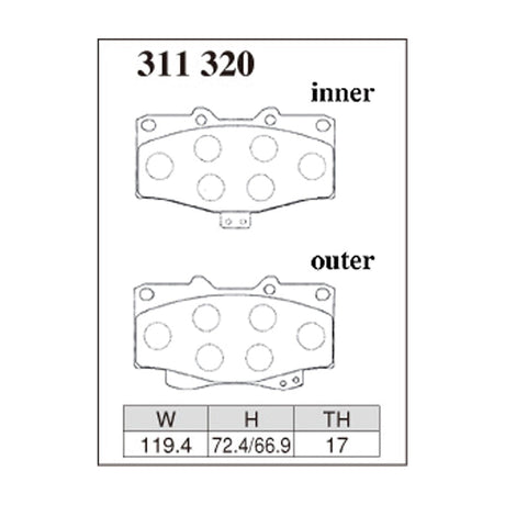 Dixcel Z Type Brake Pads - Front - Hilux Surf 180/185 series