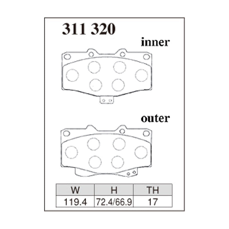 Dixcel ES Type Brake Pads - Front - Hilux Surf 180/185 series