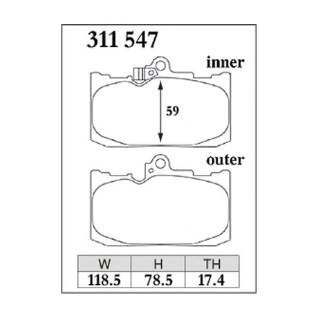Dixcel Z Type Brake Pads - Front - GRS214/GRL10