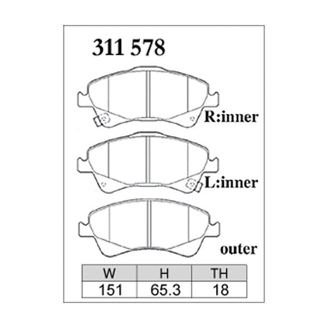 Dixcel ES Type Brake Pads - Front - ZRT272W