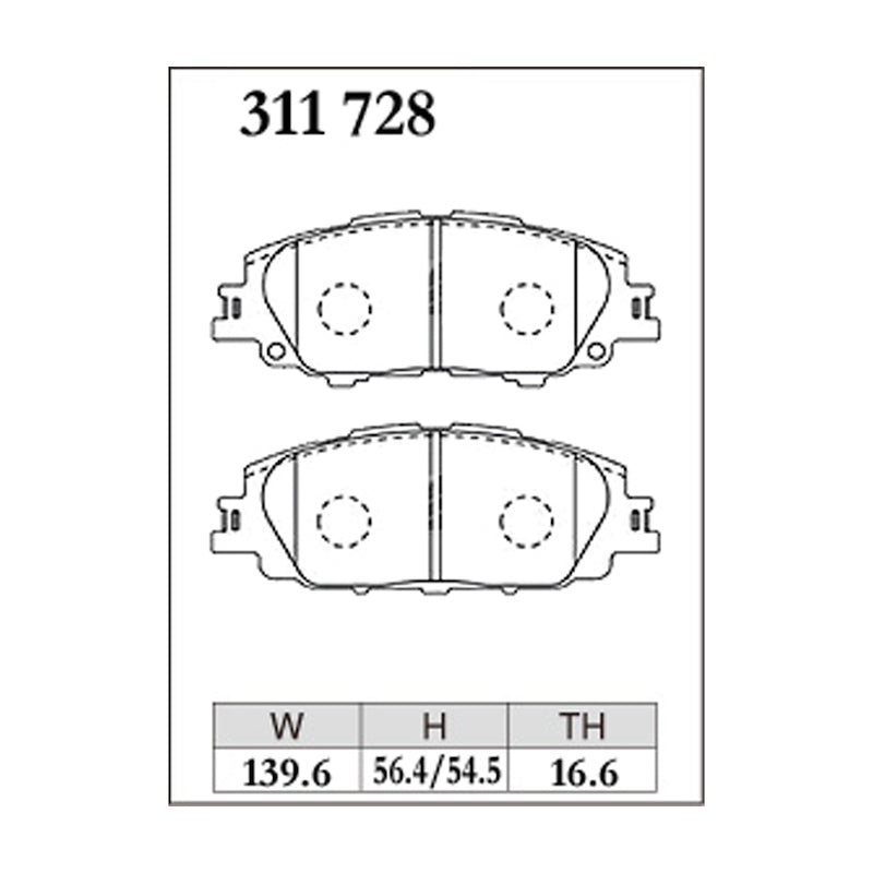 Dixcel ES Type Brake Pads - Front - COROLLA Sport NRE210H/XWE211H