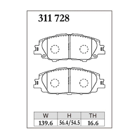 Dixcel ES Type Brake Pads - Front - COROLLA Sport NRE210H/XWE211H