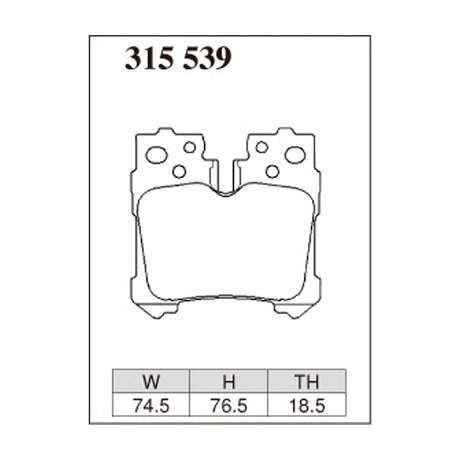 Dixcel Z Type Brake Pads - Rear - Lexus 460