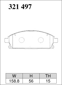 Dixcel M Type Brake Pads - Front - Nissan Elgrand MNE51 (2002-2010) - pad shape diagram