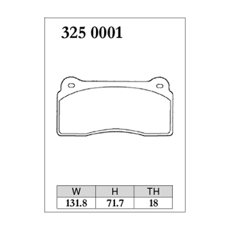 Dixcel Specom Beta Type Brake Pads - Rear - R35 GT-R - pad shape diagram