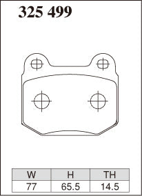 Dixcel ES Type Brake Pads - Rear - Subaru Forester SJ5 (2014-2018) - pad shape diagram