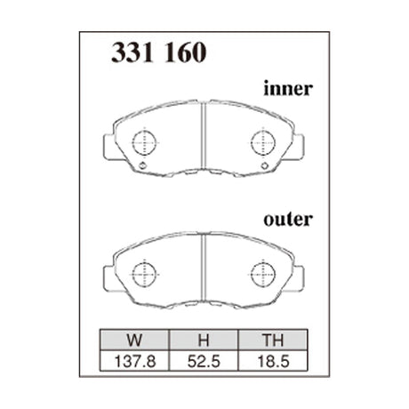 Dixcel Z Type Brake Pads - Front - CD7/CE1 (US AC)/RD1 (CR-V)