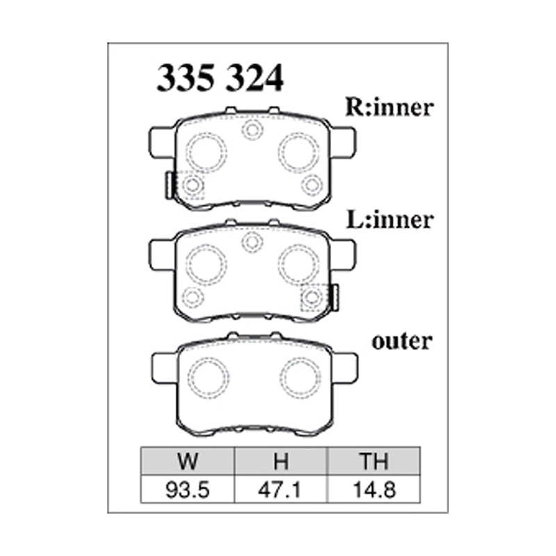 Dixcel Z Type Brake Pads - Rear - ACCOCU2 08/12 ~