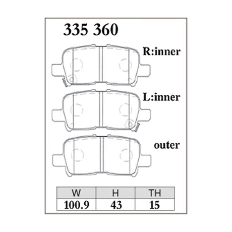 Dixcel Z Type Brake Pads - Rear - Z 335 360