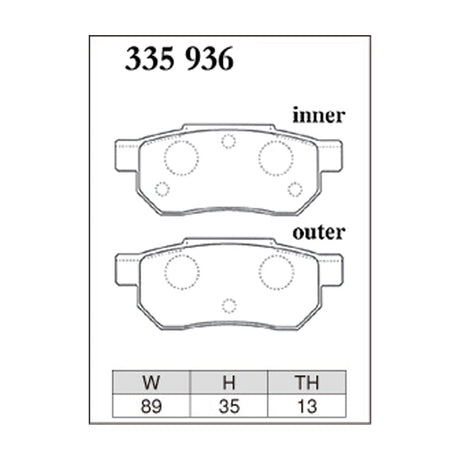 Dixcel Z Type Brake Pads - Rear - Beat PP1 / Alto HA22S