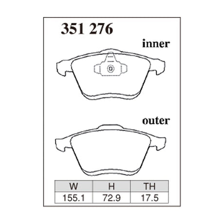 Dixcel Z Type Brake Pads - Front - Tenza GG3S 2305/05-