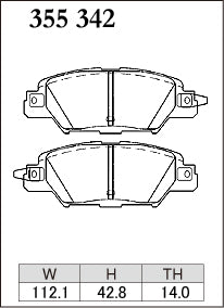 Dixcel Z Type Brake Pads - Rear - Mazda CX5 KE5AW (2014-2017) - pad shape diagram
