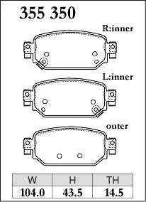 Dixcel Z Type Brake Pads - Rear - Mazda CX3 DK5FW (2018 on) - pad shape diagram