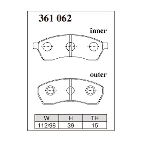 Dixcel ES Type Brake Pads - Front - VIVIO KK3 KW3