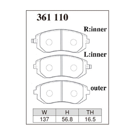 Dixcel ES Type Brake Pads - Front - SG5 GGA GDA GH8 BE5 BL9