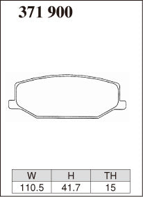 Dixcel Z Type Brake Pads - Front - Suzuki Jimny JB23W - pad shape diagram