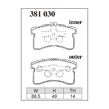 Dixcel Z Type Brake Pads - Front - MiL70 89/3-Ahobo