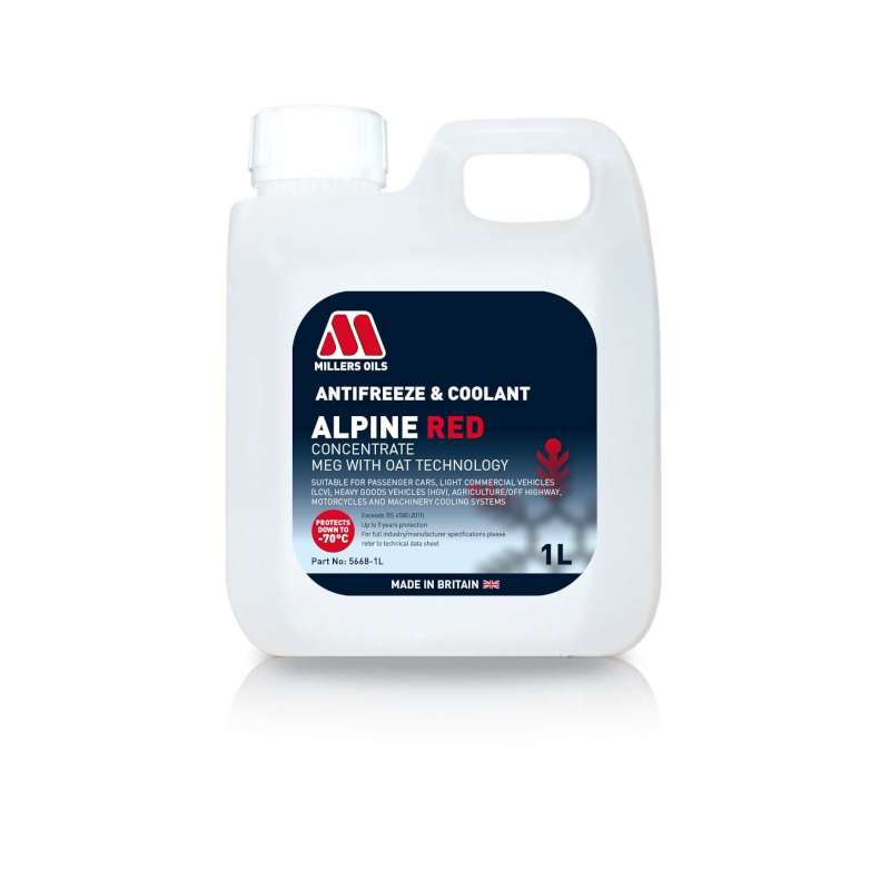 Millers Alpine Red Anti Freeze and Coolant Concentrate - 1L