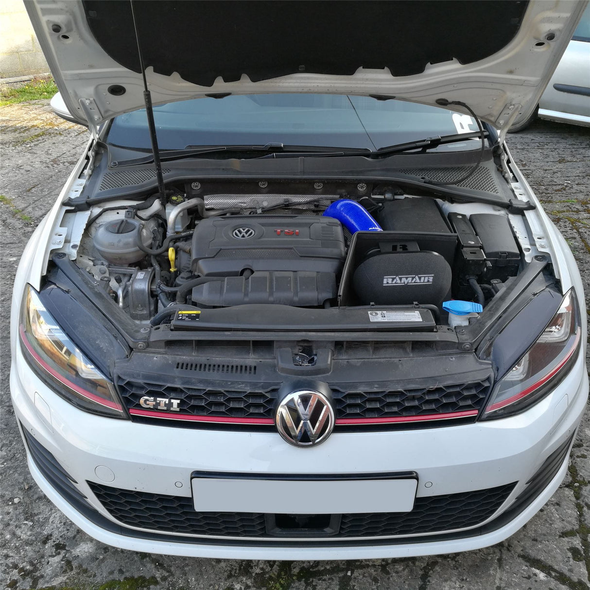 Ramair Performance Foam Induction Kit With Turbo Elbow for 2.0 TSI MQB VAG - Blue Hose