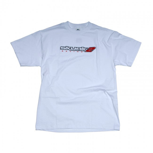 Camiseta Skunk2 Go Faster para mujer, talla pequeña, color blanco
