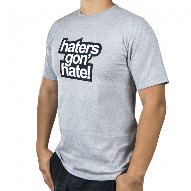 Camiseta para hombre Skunk2 Haters Gon' Hate gris mediana