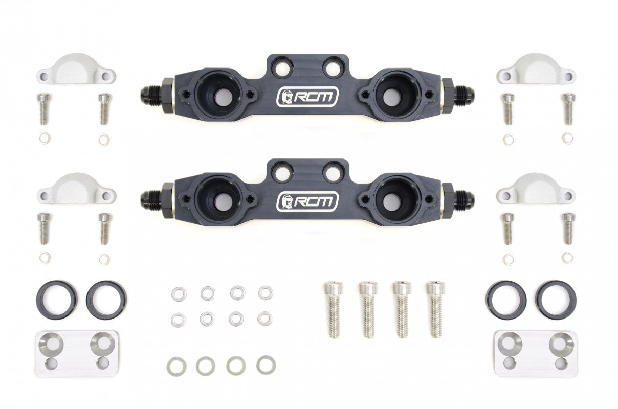 RCM Side Feed Parallel Billet Fuel Rail Pair V5 - V6