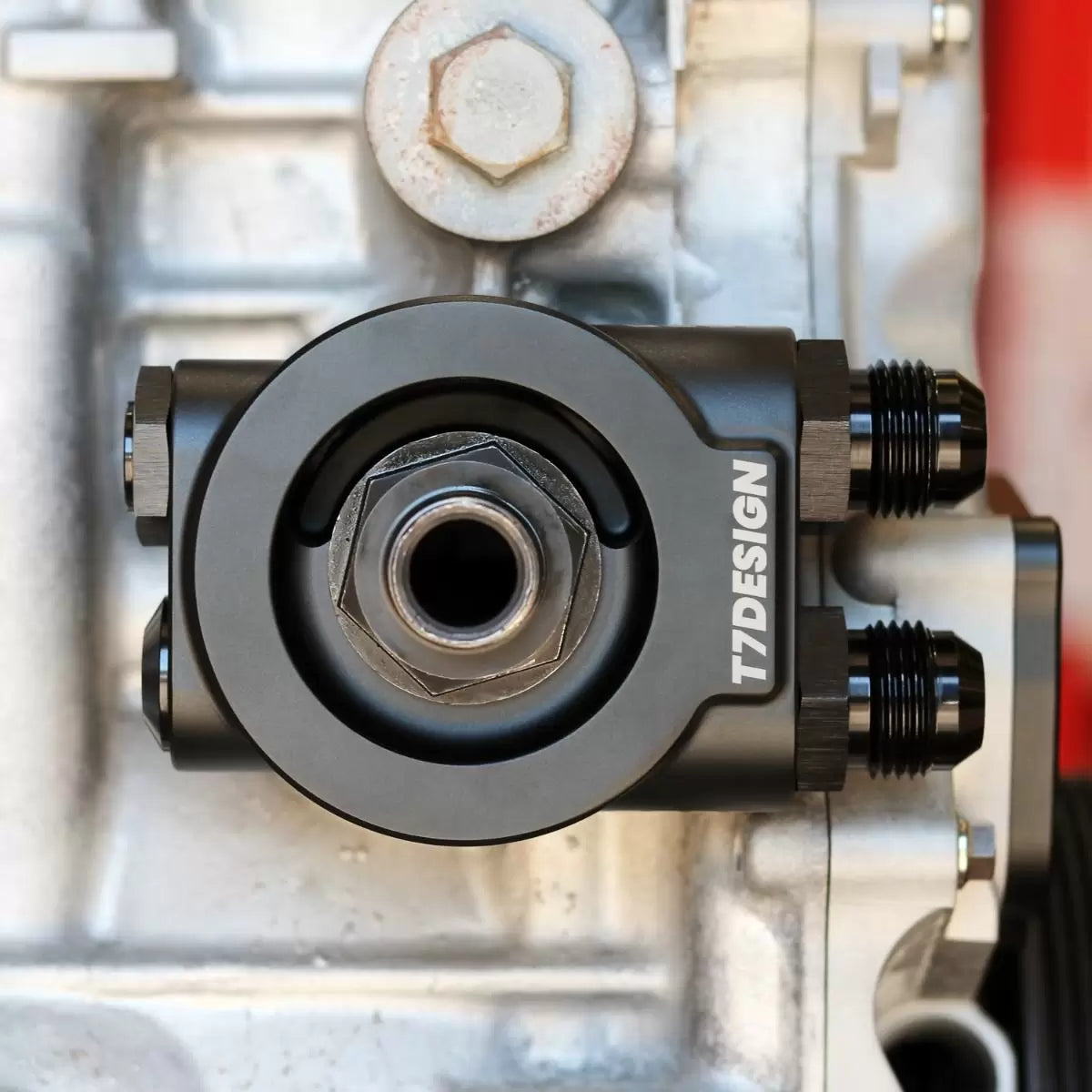 T7Design Honda K20 K24 Oil Cooler Sandwich Plate (Non-Thermostatic)