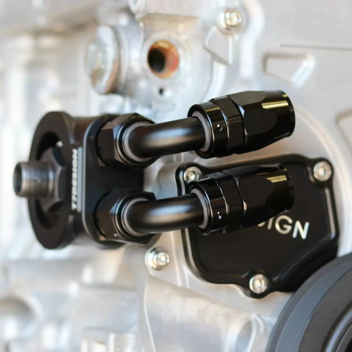 T7Design Honda K20 K24 Oil Cooler Sandwich Plate (Non-Thermostatic)