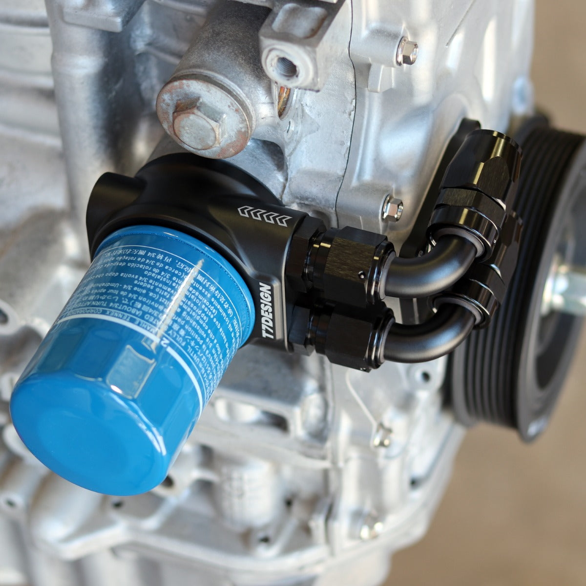 T7Design Honda K20 K24 Oil Cooler Sandwich Plate (Non-Thermostatic)