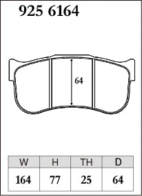 Dixcel GT Type Brake Pads - Rear - Brembo 6pot TH25 D61