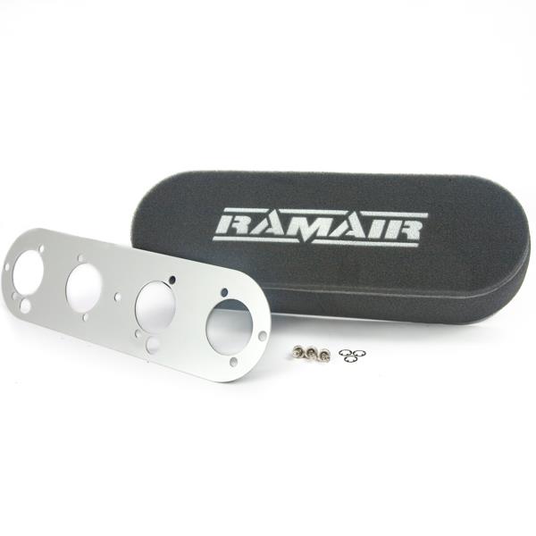 Ramair Twin Carb Air Filter & Baseplate Caterham Vauxhall 2.0 16v Weber DCOE Internal Height