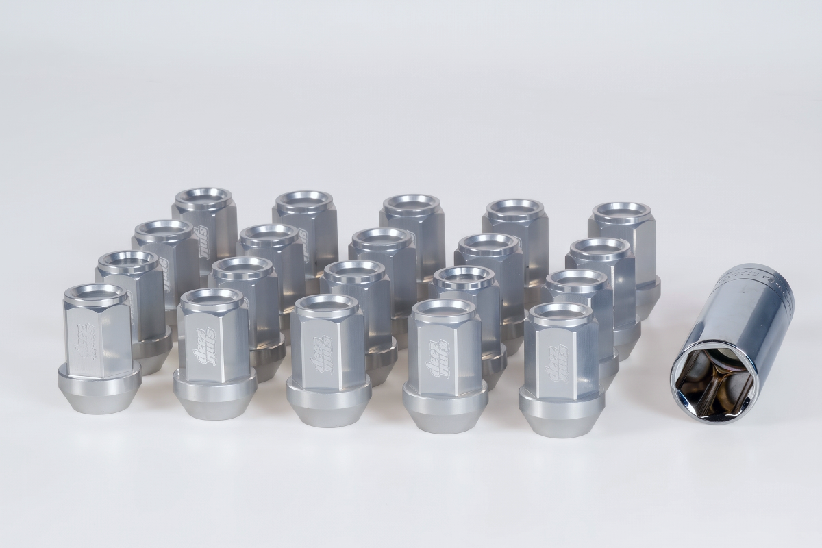 Deez Nuts 7075-T6 Aluminum Wheel Nuts, 20pcs - M14x1.5, Silver
