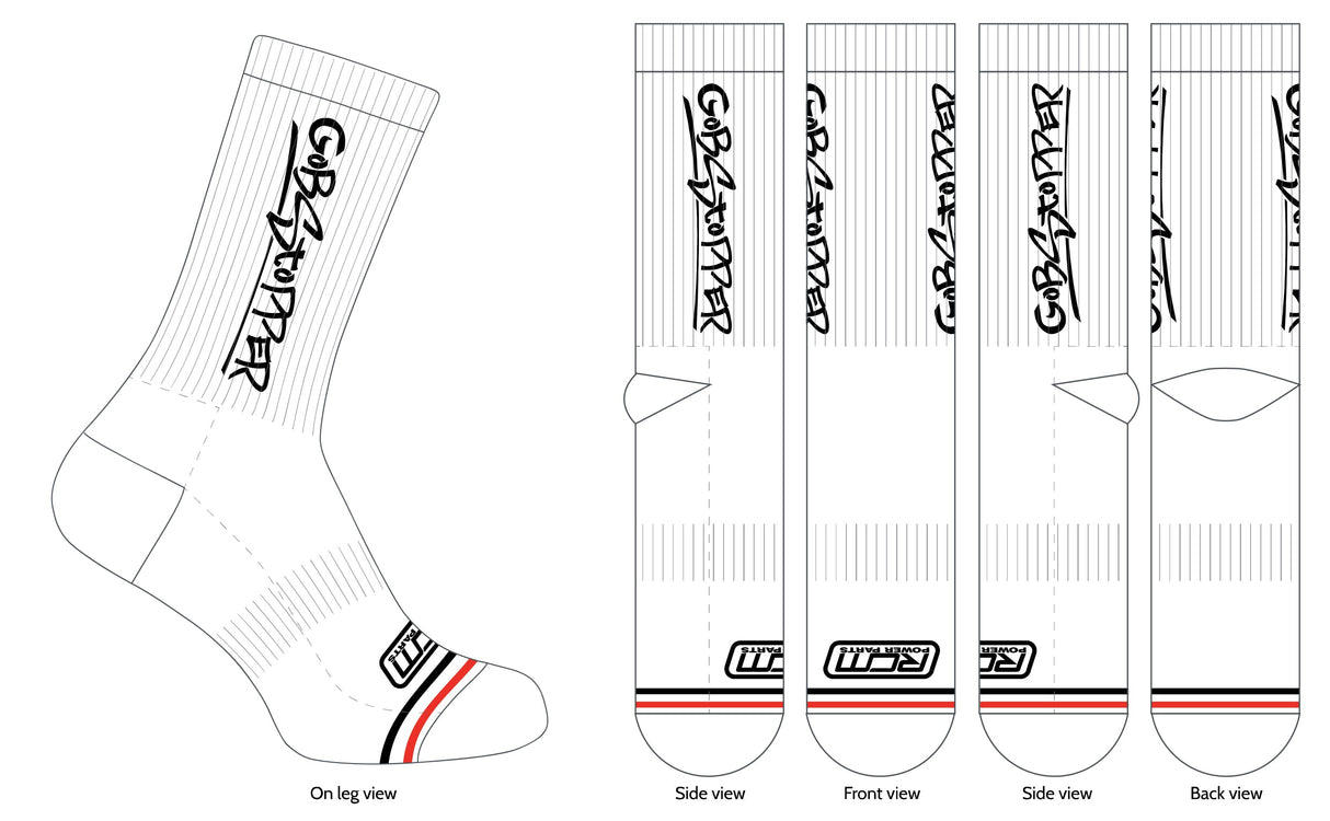 RCM Gobsoccer Athletic Crew Sports Socks - 2 pair pack