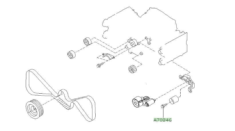 Genuine Subaru Bolt for Timing Belt Small Idler Pulley V5 - V7 Single Bearing