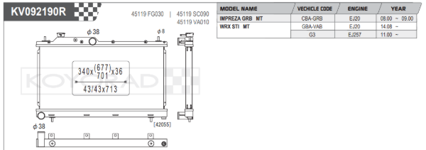 Koyorad Performance Aluminium Radiator - Impreza WRX STI GRB EJ20