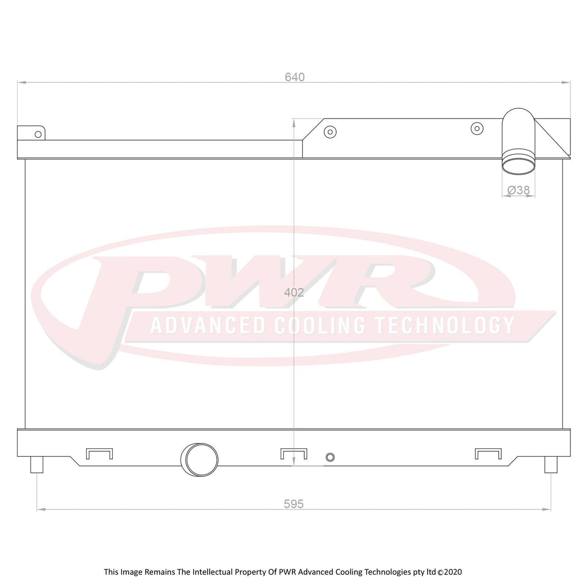 PWR Advanced Cooling 55mm Radiator - RX7 FD Series 6-8