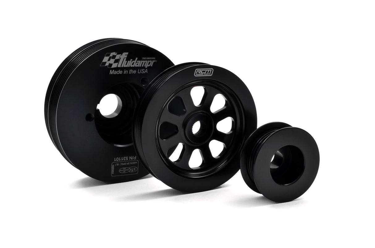 RCM Lightweight Ancillary Pulley Kit & Fluidampr with Air Con V8+