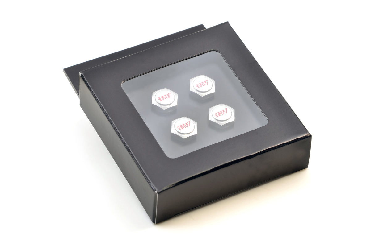 Subaru "STI" Tyre Valve Cap Set