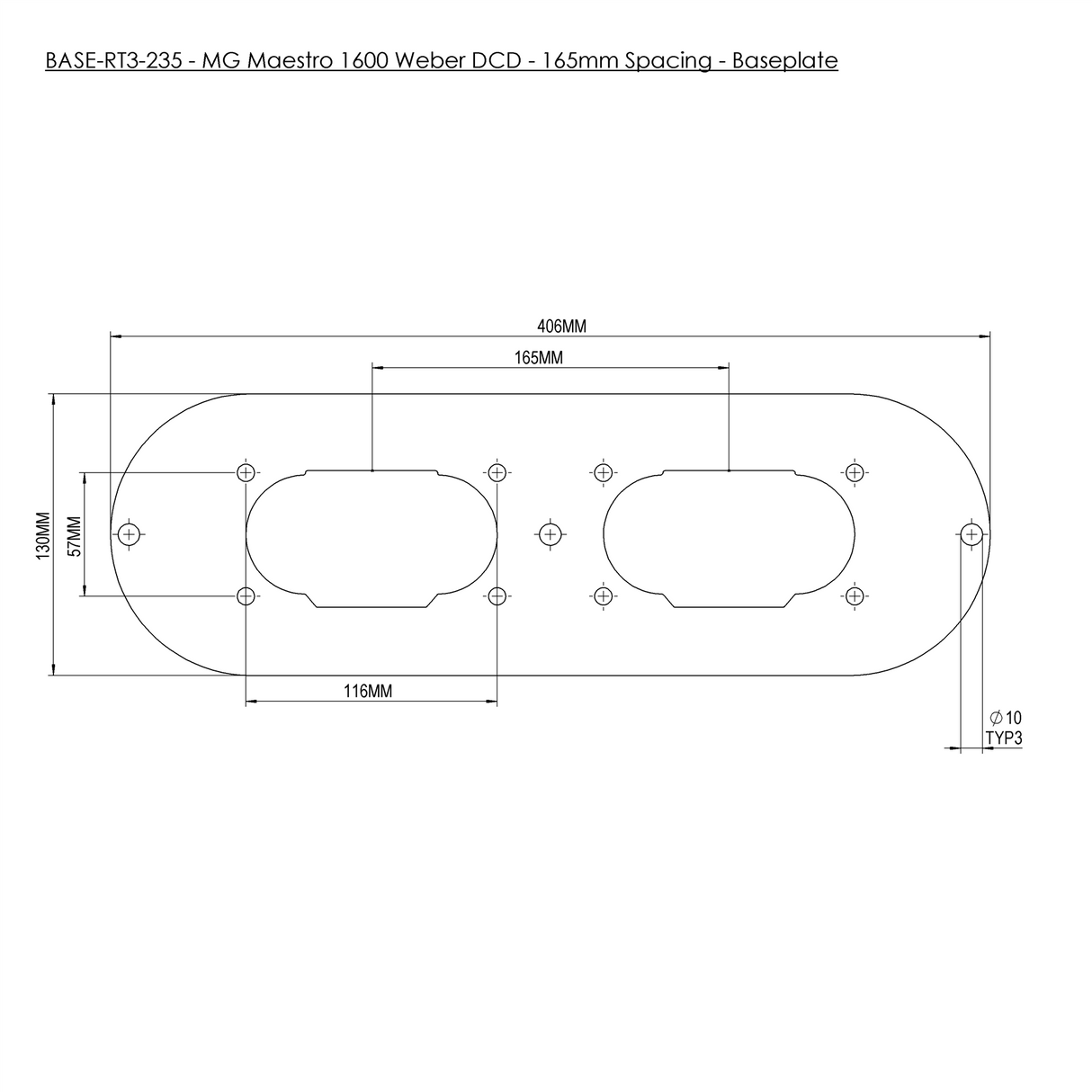 Ramair Twin Carb Air Filter With Baseplate MG Maestro 1600 65mm Internal Height