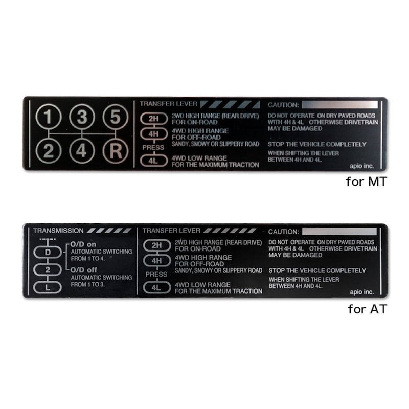APIO Shift Pattern Plate, Manual - Suzuki Jimny (2018+) - torquegt