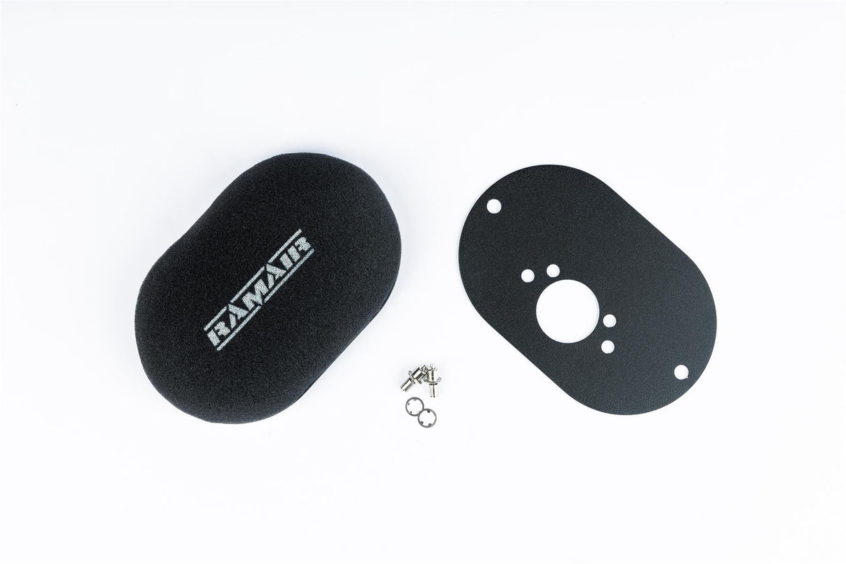 Ramair Domed Carb Air Filter & Baseplate to fit SU HS6 (Mini Offset) - 40mm Internal Height