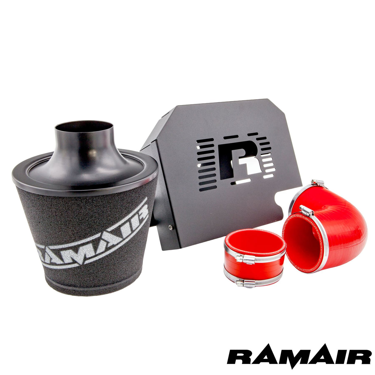 Ramair Performance Foam Induction Kit for MK2 Focus ST with ECU Holder - Red Hoses