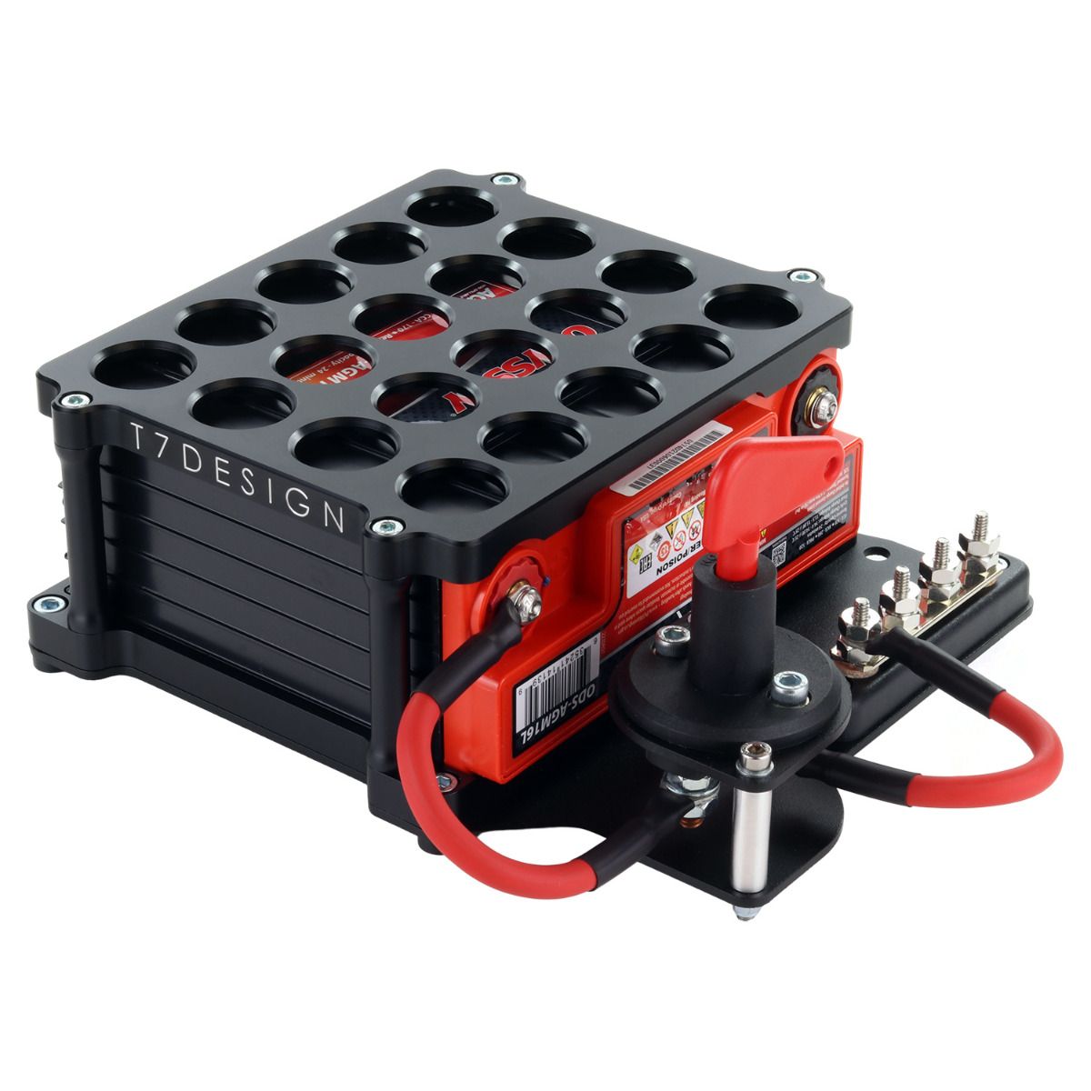 T7Design Honda EP3/DC5 Odyssey PC680 Billet Battery Tray Kit - Black